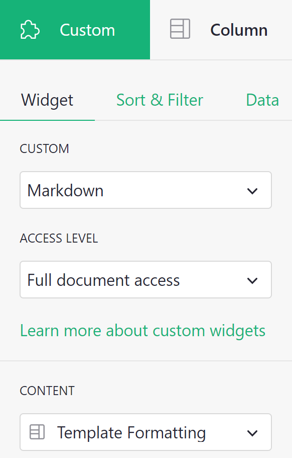 Markdown Widget