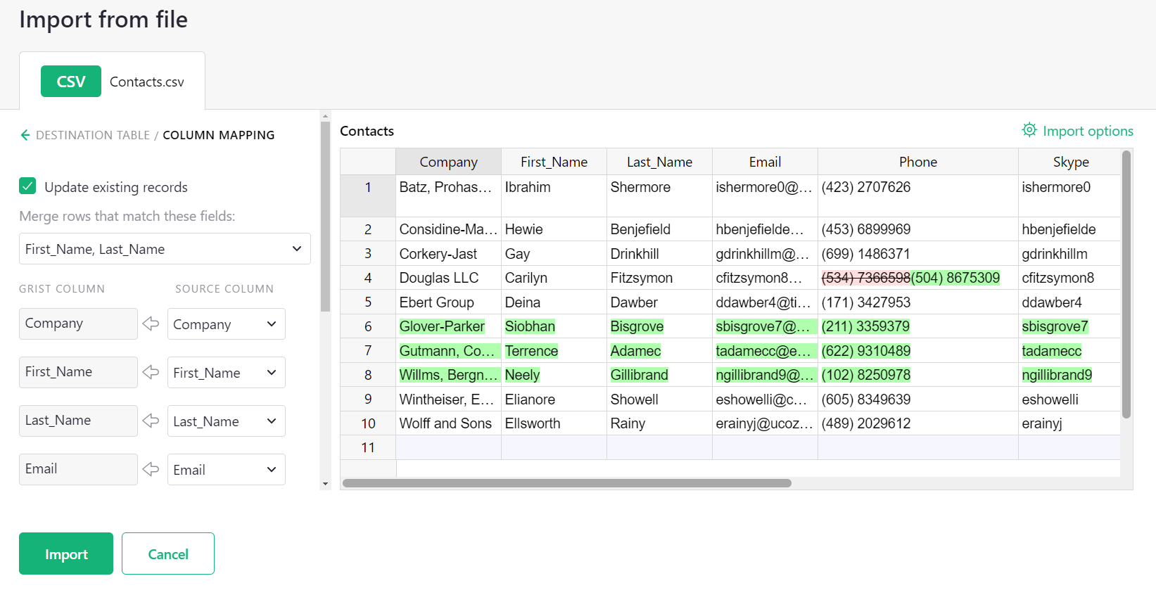 New Grist file importing flow