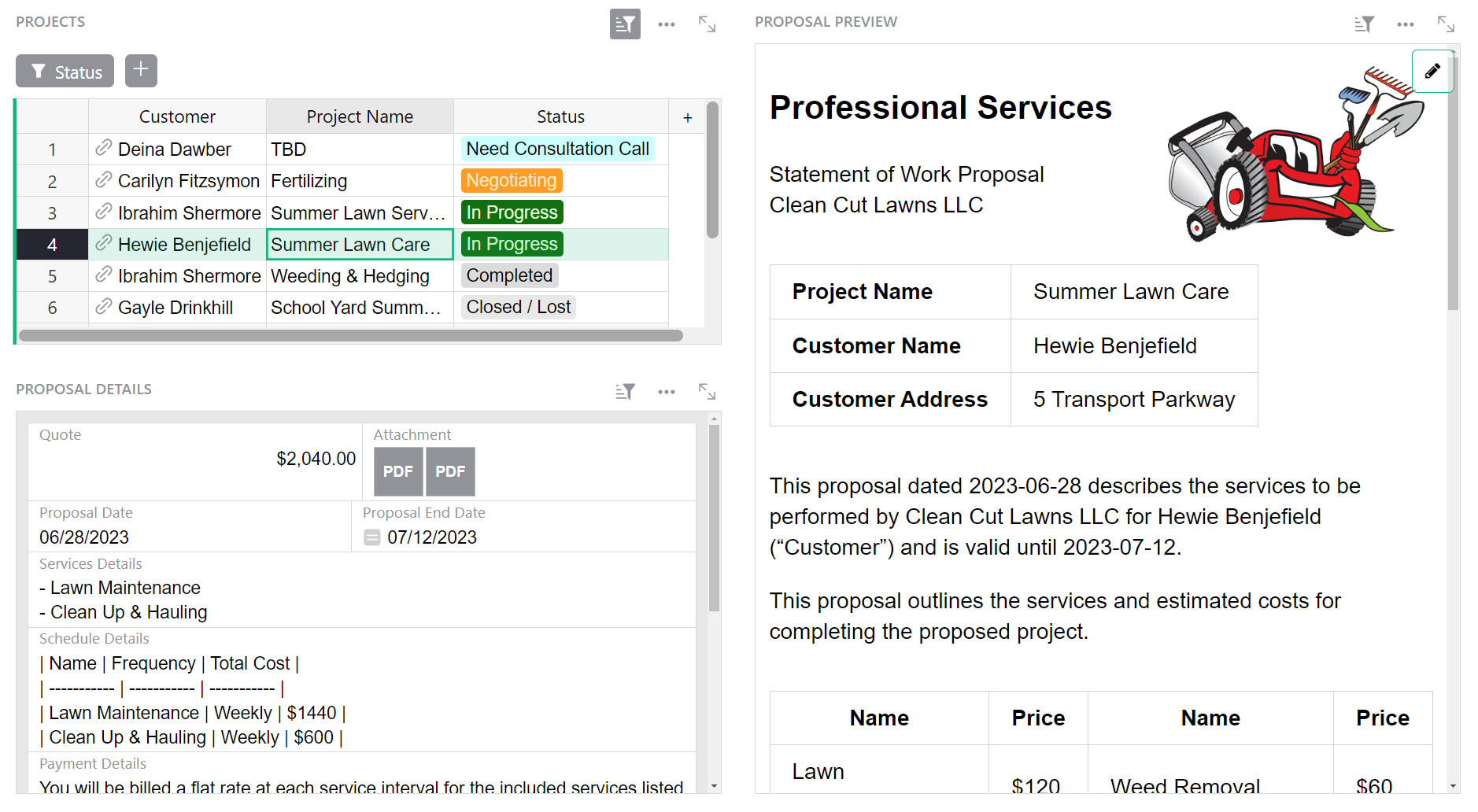 Proposals & Contracts template